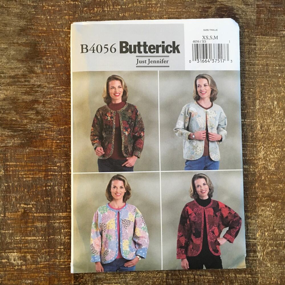 Butterick Sewing Pattern B4056 Wearable Art Patchwork Jacket Scrappy XS-M UNCUT